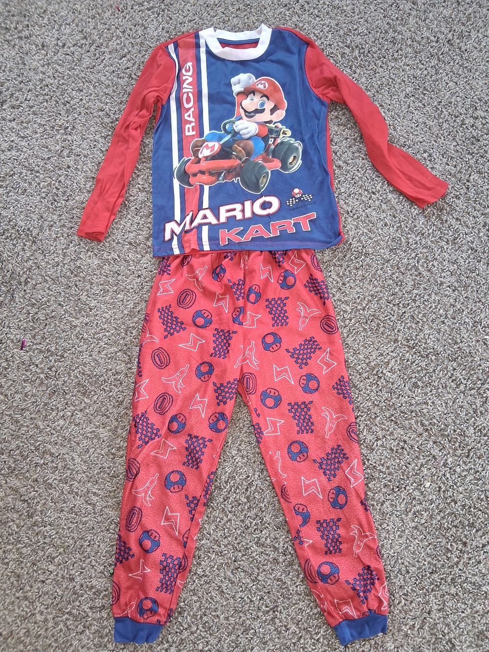 Nintendo Red and Blue Mario Kart Kids Pajama Set